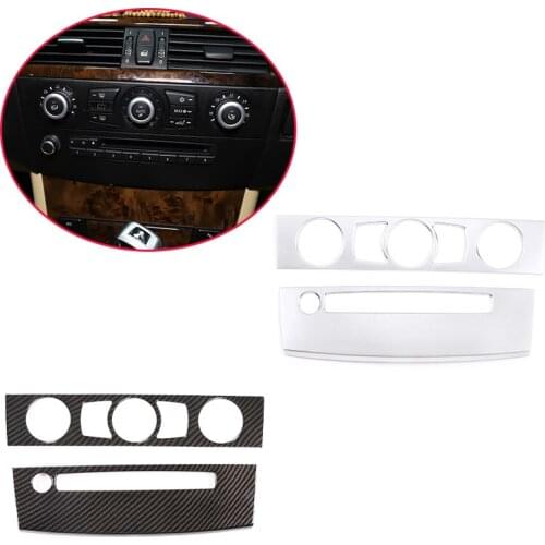 For BMW 5 Series E60 04-10 ABS Chrome/Carbon Fiber texture Console Volume adjustment control panel Trim Interior Car Accessories