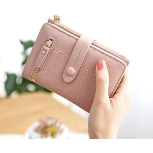 New Short Women Wallet Hasp Small and Slim Coin Pocket Purse Women Wallets Cards Holders Luxury Brand Wallets Designer Purse