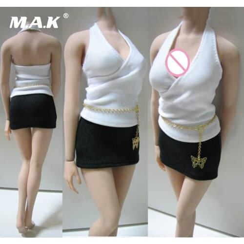 1:6 scale female girl woman action figures business suit T shirt and skirt for 12 inches lady bodies dolls clothing clothes set