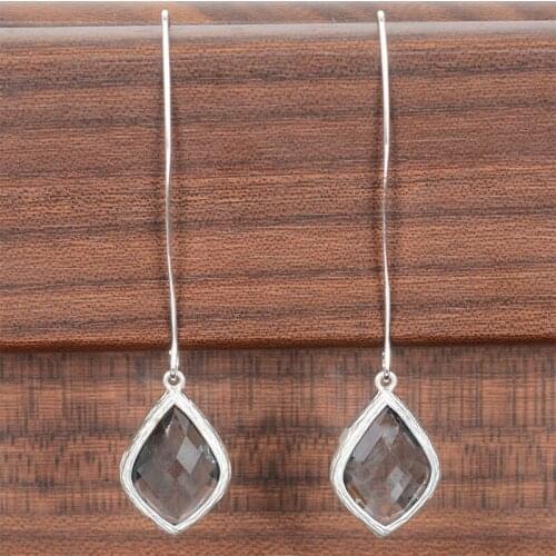 Miasol New Arriavel Fashion Unique Design Silver Plated Crystal Boho Earrings Statement Bridal Hook Earrings For Women Gift