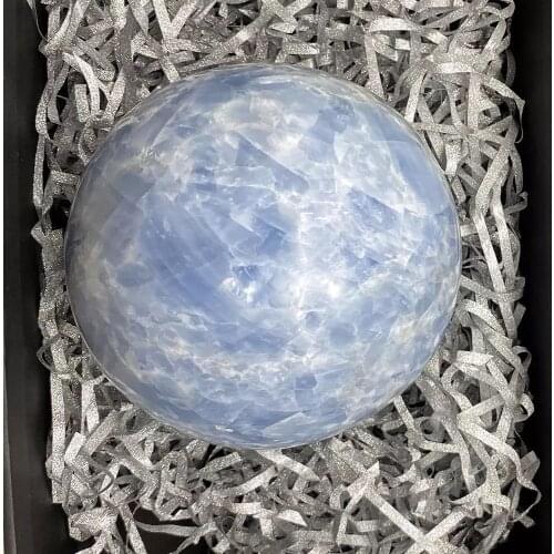 MOKAGY 120MM-130mm Natural Blue Kyanite Quartz Crystal Stone Ball Large for Gift 1pc