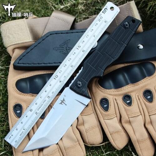 Voltron outdoor camping survival knife, high hardness tactical hunting EDC self defense sharp straight diving knife