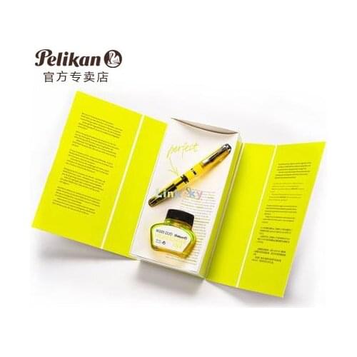 Pelikan M205 Special Edition Highlighter Shiny Yellow/green Fountain Pen Ink Set,Precise Writing,great Gift Set