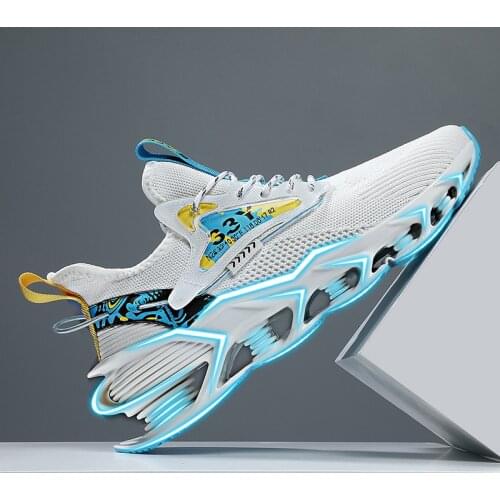 Mesh Breathable Blade Sneakers Men Thick Bottom Running Sports Shoes Fashion Outdoor Damping Comfortable Basket Zapatillas 2021
