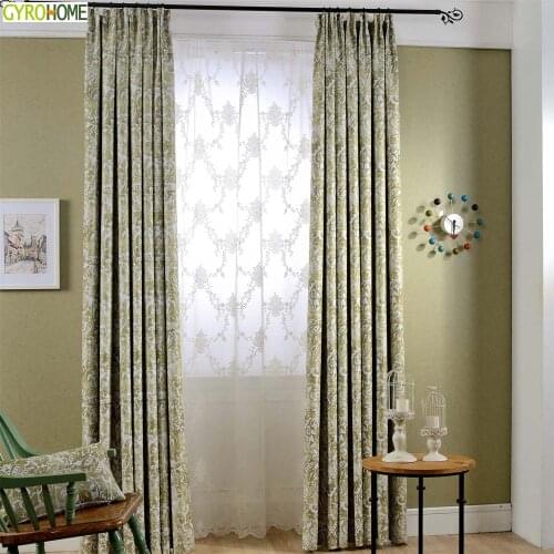 European Style Printed Shade Curtains Blackout Drapes for Bedroom Living Room
