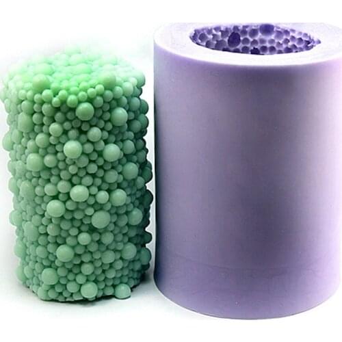 Bubble Design Silicone Candle Mold 3D Pillar Silicone Mold for Art Candle Making