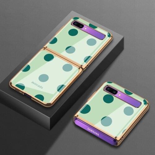 For Samsung zflip mobile phone case 5g folding f700n protective case f700f wave point f700f electroplating f7070 glass