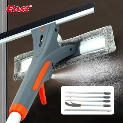 East Spray Window Cleaner Glass Cleaning Brush Squeegee Glass Wiper Scraper Household Cleaning Tools For Windows Gray