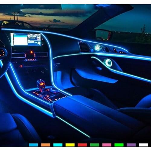 Car Interior lights EL Wire Ambient LED Flex Rgb Strip Auto Flexible Atmosphere Neno Tube Soft USB Lamp Lighting Rope Tape Light