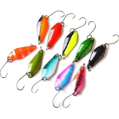 TOMA 5pcs Trout Spoon Fishing Lure Bait 2.2g 2.5g 3g 4.5g 5g Metal Small Sequins Spinner Metal Spoon Lures Single Hook Fishing
