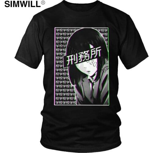 Prison School T Shit Harajuku Short Sleeves Sad Japanese Anime Aesthetic T-shirt Loli Comic Anime Manga Tee Kawaii Print Tshirt