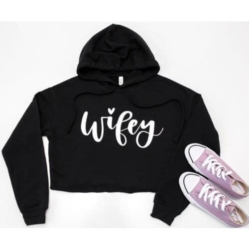 Wifey Cropped Hoodie Engagement Womens hoodies Bride tops Engagement Gift pullovers jumper outfits fashion clothes sweats