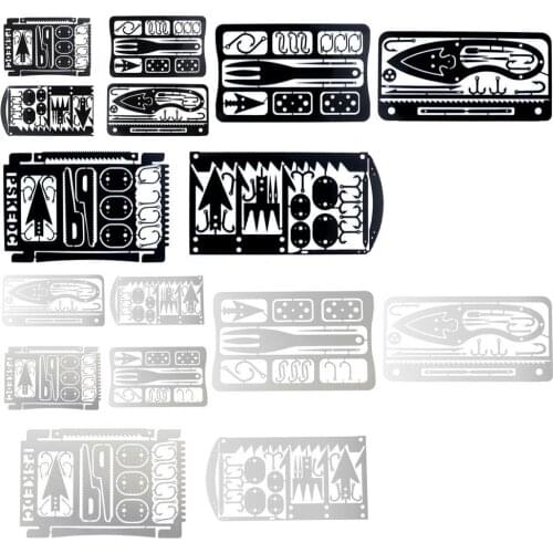 Outdoor Fishing Hook Cards Stainless Steel Survival Saw Blades Tool Fishing Harpoon Hook Card Bag Needles Arrows Trap Buckle Set
