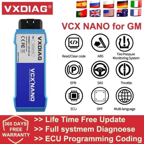 VXDIAG VCX for GM Diagnostic Tool for SAAB/OPEL GDS2/Tech2win OBD2 Scanner Action Test ECU Flasher Key Programmer same TECH2/MDI