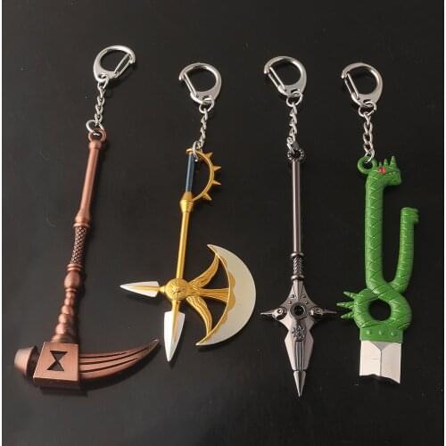 Japan Nanatsu no Taizai Dragons Sin of Wrath Sword Keychains Anime The Seven Deadly Sins Escanor Axe Keyring Men Holder Gift