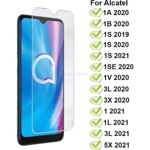 Tempered Glass For Alcatel 5X 1 L A B 1S 1SE 1V 3L 3X 2020 2021 Screen Protector 5002A 5028Y 5030F 5007U 5029Y Protective Glass