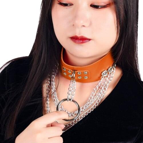 Gothic Punk Style Women Choker Collar Necklace Chocker Necklace Round Spike Collar Pendant Jewelry For Women Birthday Party Gift