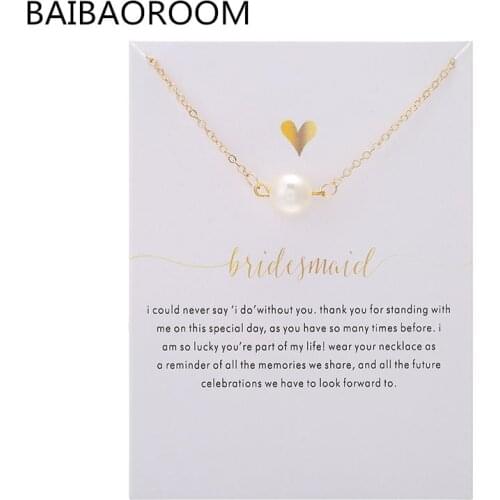 12pcs Fashion Jewelry Bridesmaid imitation pearl plated Pendant Necklaces For Women