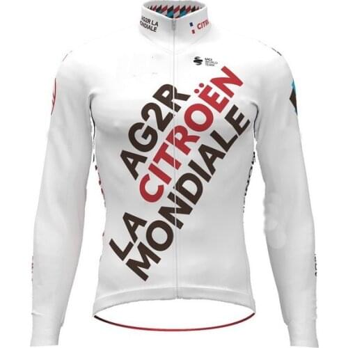WINTER FLEECE THERMAL 2021 AG2R PRO TEAM ONLY LONG SLEEVE CYCLING JERSEY CYCLING WEAR ROPA CICLISMO SIZE XS-4XL