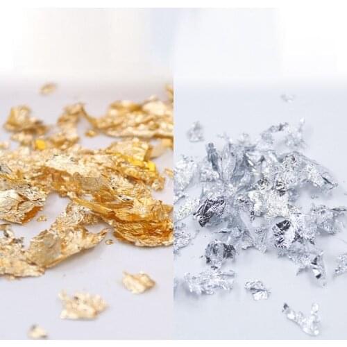 3g Gold Silver Foil Decorative Paper Resin Mold Fillings Shiny Sequins Glitters Filling Materials Resin Jewelry Making