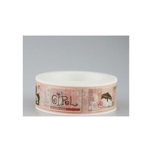 1.5cm Cute postage stamp footprint Adhesive Tape for Scrapbooking DIY Craft Sticky Deco Masking Japanese Paper Washi Tape