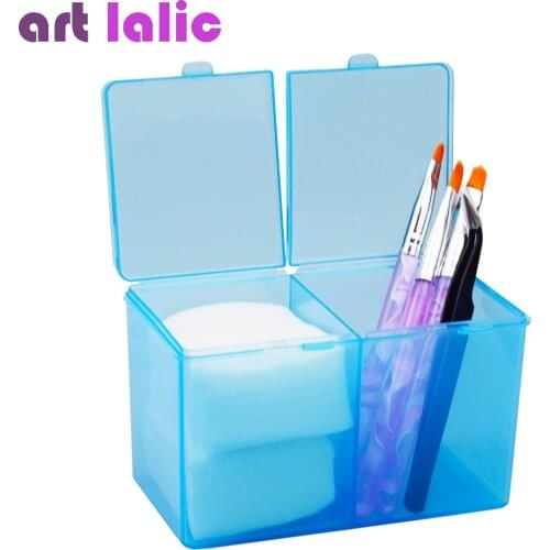 1pc Nail Art Container Wipes Cotton Storage Box 3 Colors Rhinestones Tools Nail Brushes Pens Files Display Case Organizer Holder