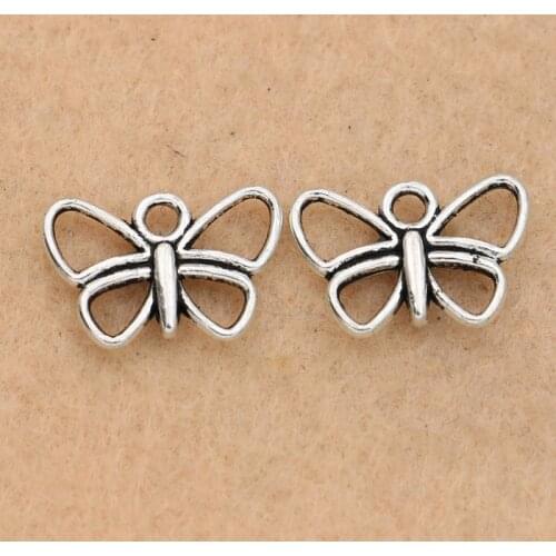 20Pcs Antique Silver Plated Butterfly Charms Pendants Jewelry Making Bracelet Earrings DIY Findings 17x11mm
