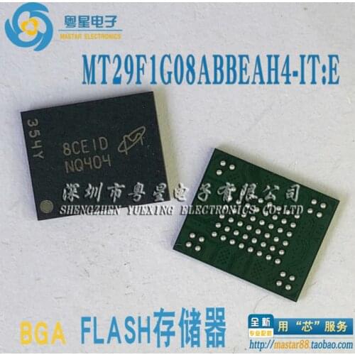 100% New&original MT29F1G08ABBEAH4-IT:E Marking:NQ404 FLASHIC 1Gb BGA In Stock