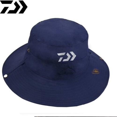 2020 DAIWA Brand UV Protection Fishing Cap Mens Outdoor Folding Hat Double-sided Fisherman Hat Sunscreen Hat Summer Sunhat
