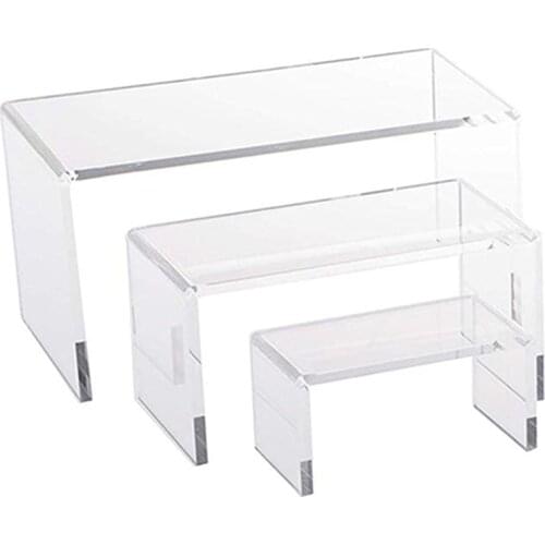 3 Sets Of Transparent Acrylic Display Stand Mini Model Cosmetic Storage Rack Toy Car Perfume Display Stand