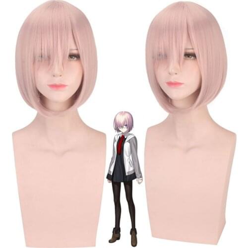 35cm Anime Game Fate/Grand Order Apocrypha Cosplay FGO Mash Kyrielight Wig Role Playing Wigs Halloween Cosplay Long Light Pink