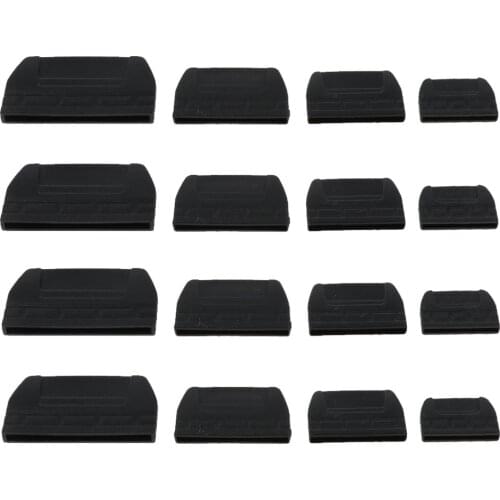 4pcs/set Backpack Webbing Belt Flat Tail Buckles End Clips Tips Webbing Strap End Buckles Black Outdoor Tools 0.79'/1'/1.18'/1.5