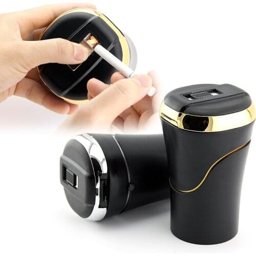 Car ashtray with light and cover, creative car accessories N09C
