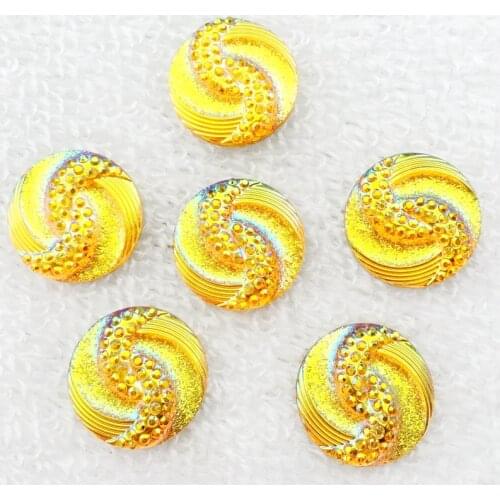 DIY 100pcs 20mm AB crystal Resin Rhinestones Round phoenix tail Garment button scrapbook-B062*5