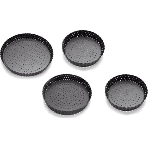 Pizza Baking Pan Hole Nonstick Removable Loose Bottom Fluted Heavy Duty Pie Tray Bakeware Mould For Tart Cake Mold