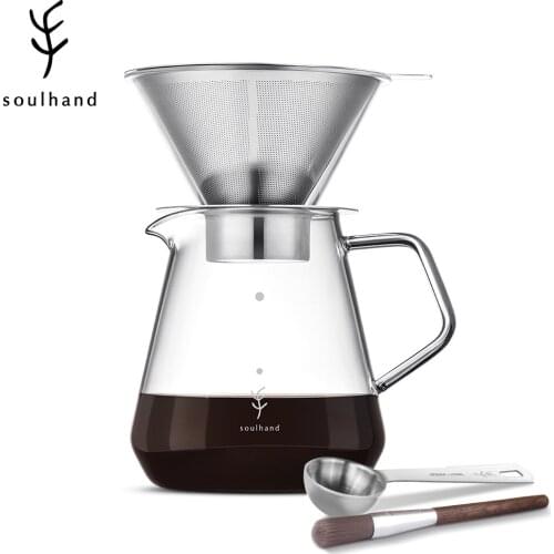 Pour Over Coffee Machine Drip Glass Coffee Maker Moka Coffee Pot Teapot Percolator Barista Tools Espresso Manual Kettle Filter