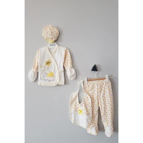 SB 5-Piece Bunny Set For Boy Girl With Box Infant Toddler Clothes Set Cute Casual And Pants Headband Newborn Clothing Outfits