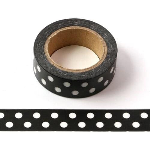 10M Decorative Black and White Big Dots Washi Tape DIY Scrapbooking Sticker Label Japanese Masking tape School Office Supply