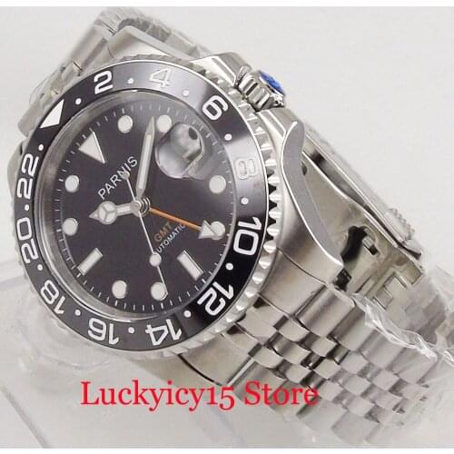 Mens Watch 40mm Automatic Mens Watch GMT Function Rotating Bezel Self Winding Movement