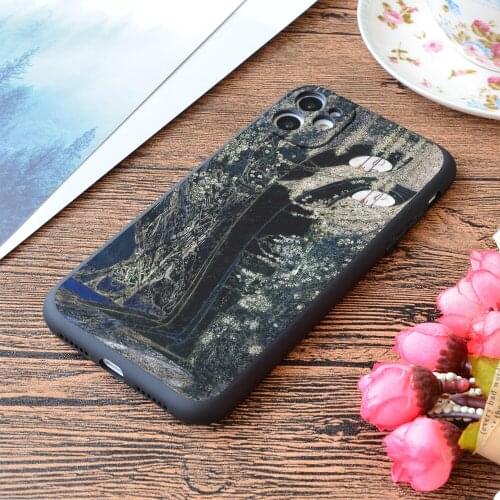 For iPhone Black Thorns Print Soft Matt Apple iPhone Case