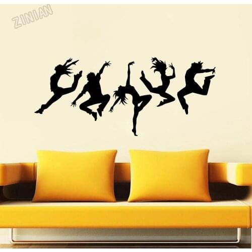 Dance Studio Wall Stickers Cool Dancer Pose Wall Murals Decor Mirrow Of Classroom Vinyl Wall Decals For Kids Room Removable Y091