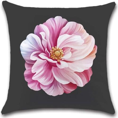Red pink flowers floral printed white Cushion Cover Decorative Home sofa seat Decor friend office kids bedroom gift pillowcase