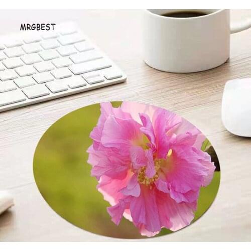 MRGBEST New Round Small Size Mouse-pad Iin Stock Nature Rubber pads Pretty Flower Picture Desk mat for Gaming or Office