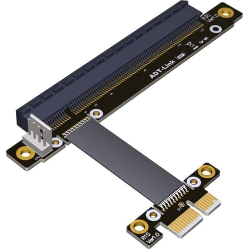 Gen3.0 PCIe Riser Card 1x to 16x Adapter No Need USB w Power Cable PCI-E x1 x16 GPU Riser Adapter for Bitcoin Mining NVIDIA AMD