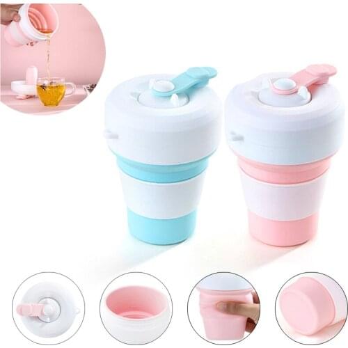 Hot Folding Silicone Cup Portable Silicone Telescopic Drinking Collapsible Coffee Cup Multi-function Foldable Silica Mug Travel