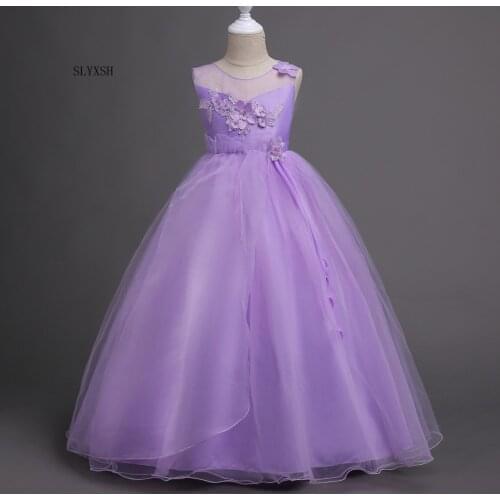 Handmade embroidery Party Girl Dress Wedding for Girls Birthday Newborn Kids Dresses Princess Infant tutu Dress Girl Clothes