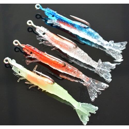 Fishing Lure Bucket Bionic Shrimp With Luminous Bag Lead Shrimp-shaped Soft Bait Fake Bait Sea Fishing Bait Artificial Tackle
