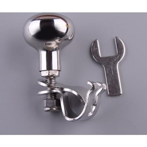 Silver Stainless Steel Boat Car Steering Wheel Grip Aid Handle Spinner Knob Control Assist Ball Booster