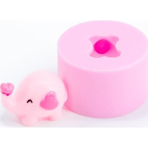 YF375 Elephant Silicone Mold - Candy Chocolate Cookie Biscuit Resin Polymer Clay Mold