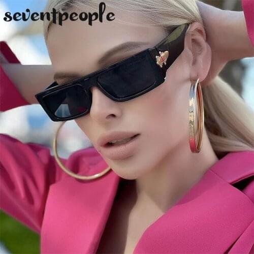Fashion Retro Square Sunglasses Men 2020 Luxury Brand Vintage Flat Top Rectangle Sun Glasses Women Trendy Narrow Side Color Lens
